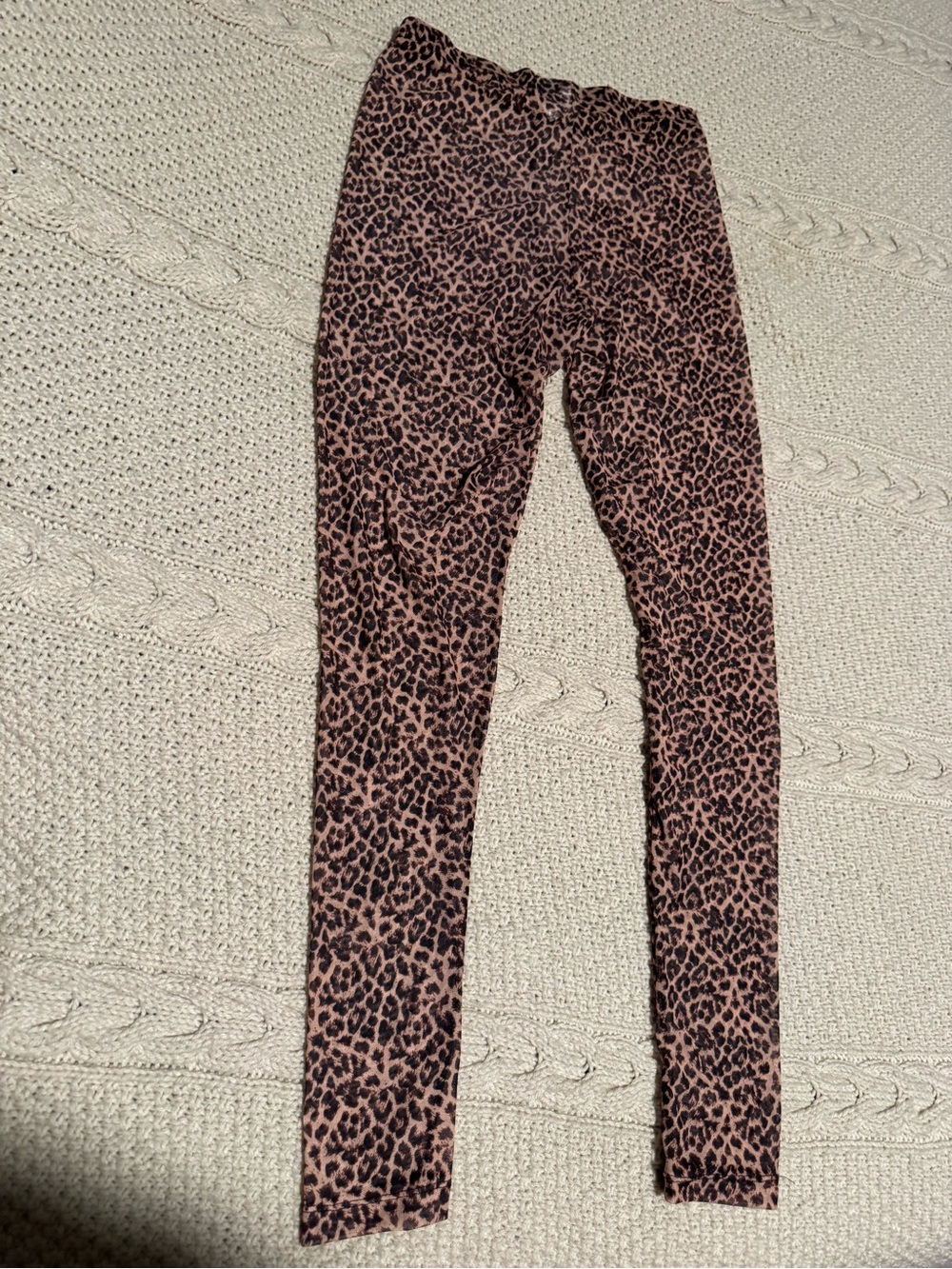 Ladies Leopard Print Leggings Sheer Size Medium